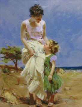 PD mum and girl Woman Impressionist Oil Paintings